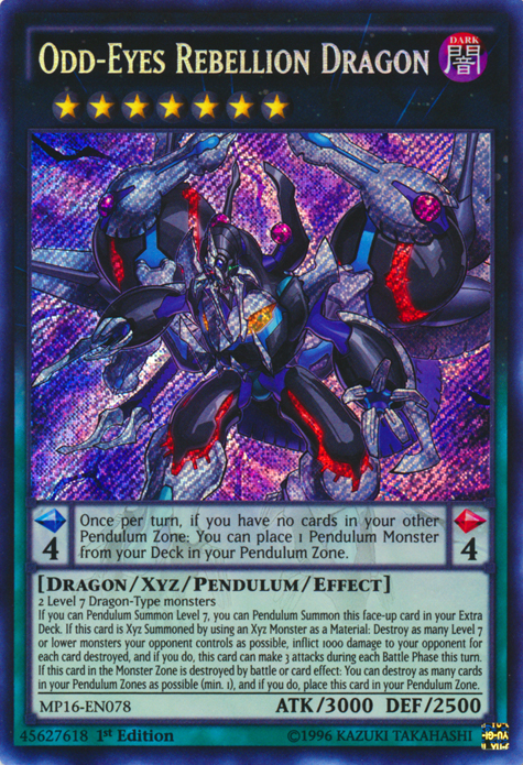 Odd-Eyes Rebellion Dragon [MP16-EN078] Secret Rare | L.A. Mood Comics and Games