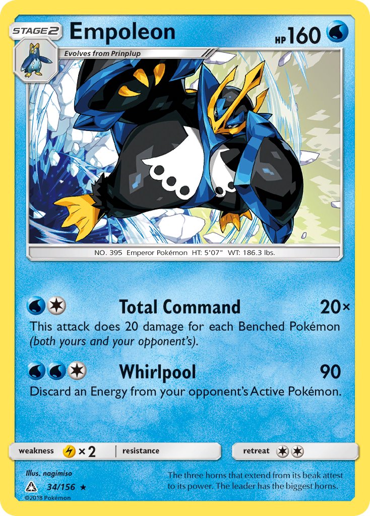 Empoleon (34/156) (Cracked Ice Holo) (Theme Deck Exclusive) [Sun & Moon: Ultra Prism] | L.A. Mood Comics and Games