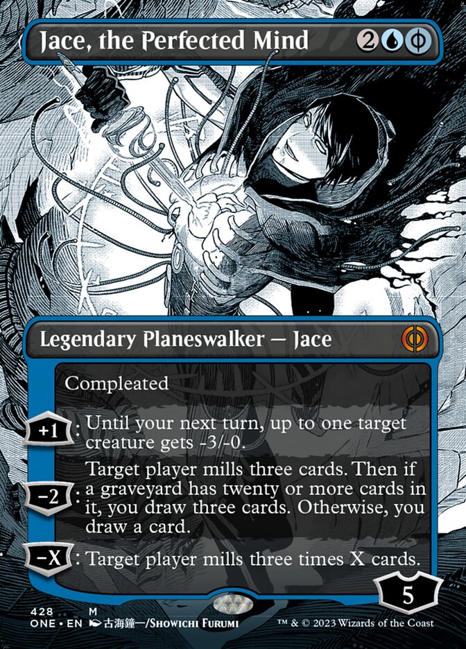 Jace, the Perfected Mind (Borderless Manga Step-and-Compleat Foil) [Phyrexia: All Will Be One] | L.A. Mood Comics and Games