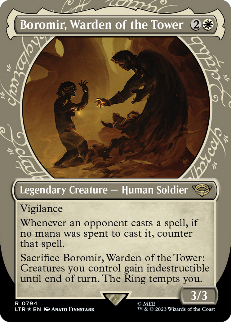 Boromir, Warden of the Tower (Showcase) (Surge Foil) [The Lord of the Rings: Tales of Middle-Earth] | L.A. Mood Comics and Games