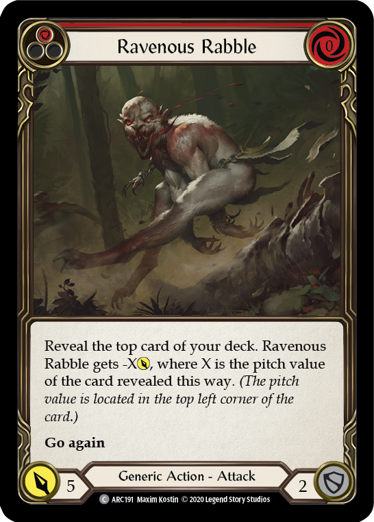 Ravenous Rabble (Red) [U-ARC191] (Arcane Rising Unlimited)  Unlimited Rainbow Foil | L.A. Mood Comics and Games