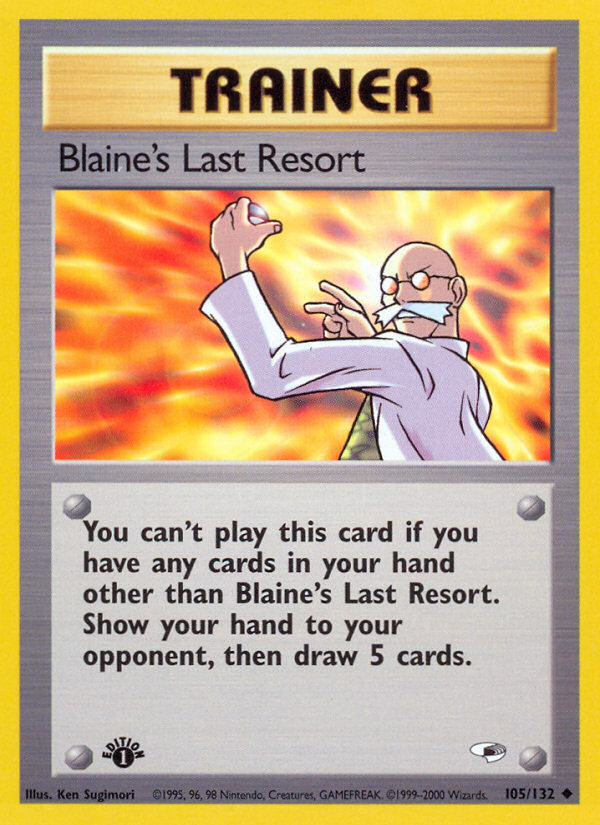Blaine's Last Resort (105/132) [Gym Heroes 1st Edition] | L.A. Mood Comics and Games