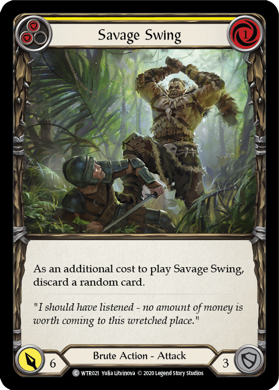 Savage Swing (Yellow) [U-WTR021] (Welcome to Rathe Unlimited)  Unlimited Rainbow Foil | L.A. Mood Comics and Games