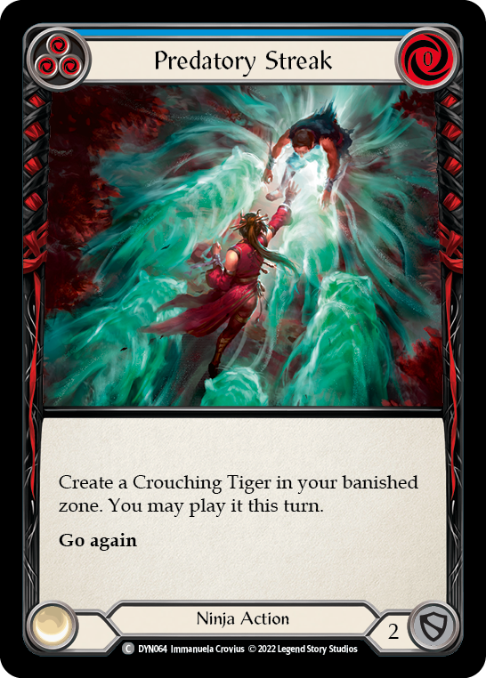 Predatory Streak (Blue) [DYN064] (Dynasty)  Rainbow Foil | L.A. Mood Comics and Games