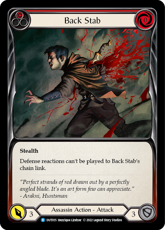 Back Stab (Red) [OUT015] (Outsiders)  Rainbow Foil | L.A. Mood Comics and Games