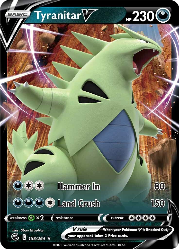 Tyranitar V (158/264) [Sword & Shield: Fusion Strike] | L.A. Mood Comics and Games