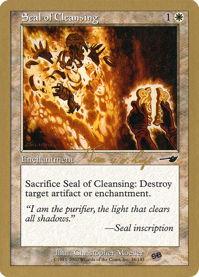 Seal of Cleansing (Tom van de Logt) (SB) [World Championship Decks 2000] | L.A. Mood Comics and Games