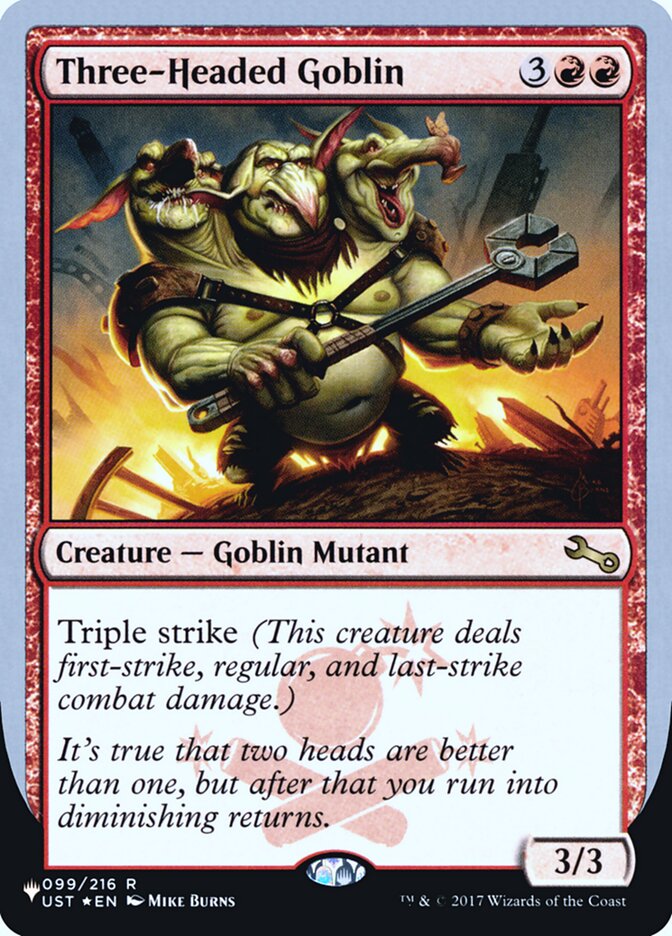 Three-Headed Goblin (Unfinity Foil Edition) [The List] | L.A. Mood Comics and Games