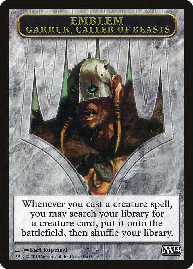 Garruk, Caller of Beasts Emblem [Magic 2014 Tokens] | L.A. Mood Comics and Games