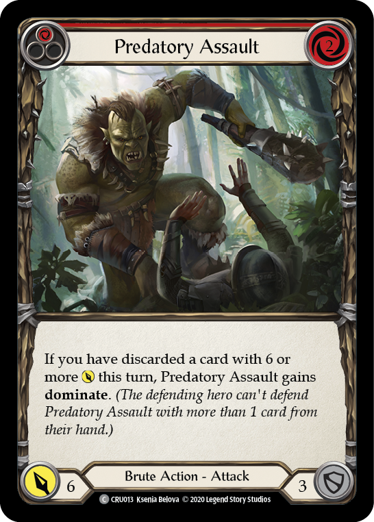 Predatory Assault (Red) [CRU013] (Crucible of War)  1st Edition Normal | L.A. Mood Comics and Games