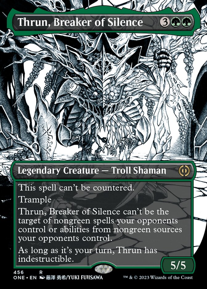 Thrun, Breaker of Silence (Borderless Manga Step-and-Compleat Foil) [Phyrexia: All Will Be One] | L.A. Mood Comics and Games