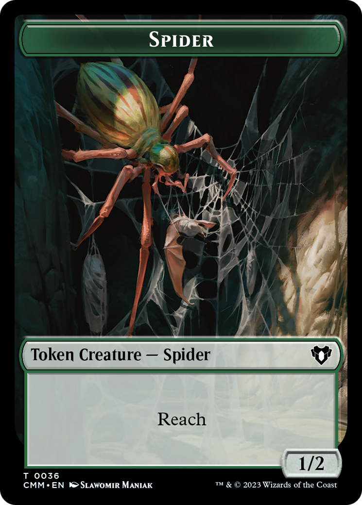 Wurm // Spider Double-Sided Token [Commander Masters Tokens] | L.A. Mood Comics and Games