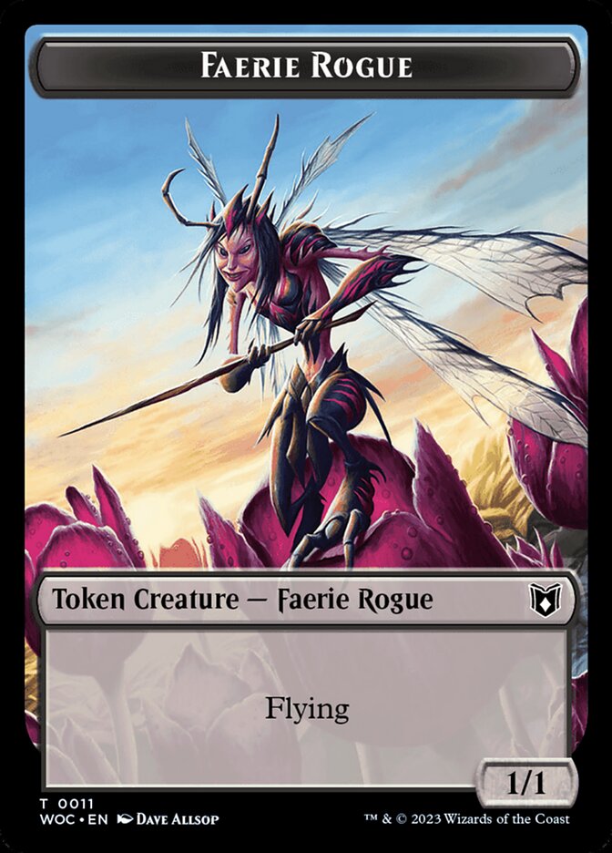 Faerie Rogue // Faerie (0011) Double-Sided Token [Wilds of Eldraine Commander Tokens] | L.A. Mood Comics and Games