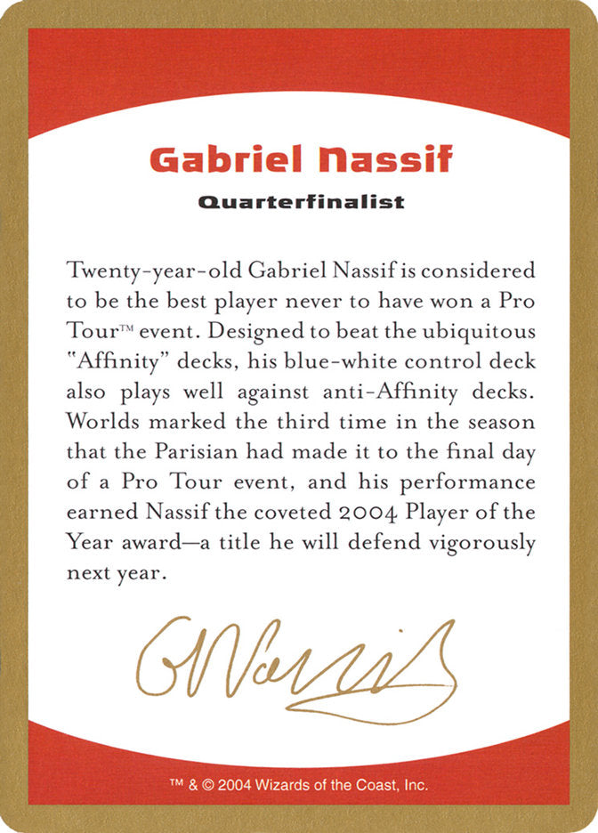 Gabriel Nassif Bio [World Championship Decks 2004] | L.A. Mood Comics and Games