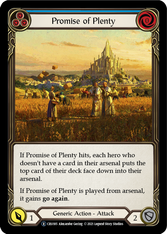 Promise of Plenty (Blue) [U-CRU185] (Crucible of War Unlimited)  Unlimited Rainbow Foil | L.A. Mood Comics and Games