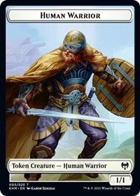 Human Warrior // Spirit Double-Sided Token [Kaldheim Tokens] | L.A. Mood Comics and Games