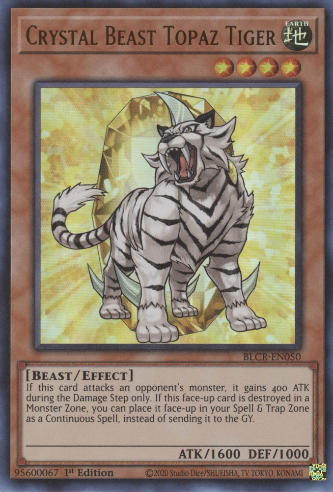 Crystal Beast Topaz Tiger [BLCR-EN050] Ultra Rare | L.A. Mood Comics and Games