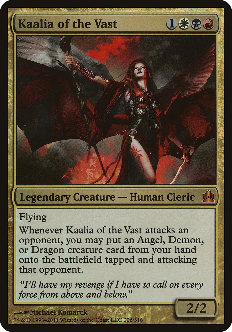 Kaalia of the Vast (Oversized) [Commander 2011 Oversized] | L.A. Mood Comics and Games
