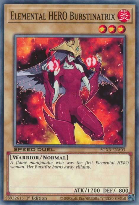 Elemental HERO Burstinatrix [SGX3-ENA03] Common | L.A. Mood Comics and Games