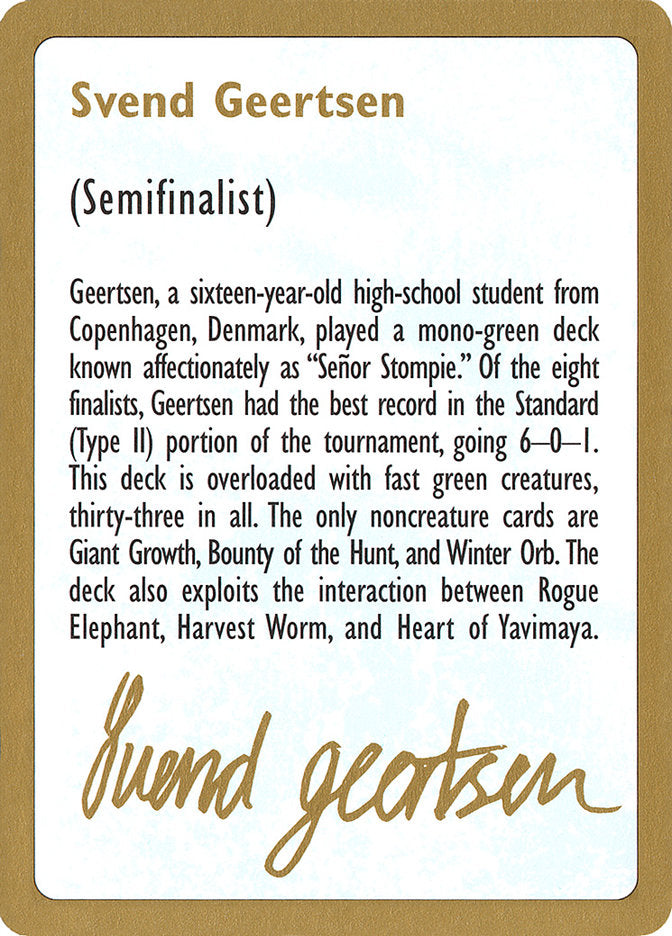 Svend Geertsen Bio [World Championship Decks 1997] | L.A. Mood Comics and Games