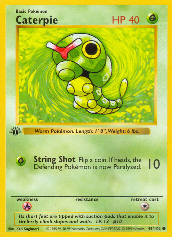 Caterpie (45/102) (Shadowless) [Base Set 1st Edition] | L.A. Mood Comics and Games