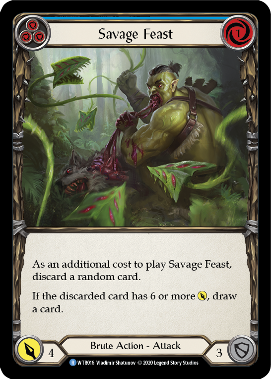 Savage Feast (Blue) [U-WTR016] (Welcome to Rathe Unlimited)  Unlimited Rainbow Foil | L.A. Mood Comics and Games