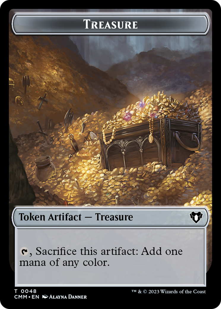 Treasure // Cat (0005) Double-Sided Token [Commander Masters Tokens] | L.A. Mood Comics and Games