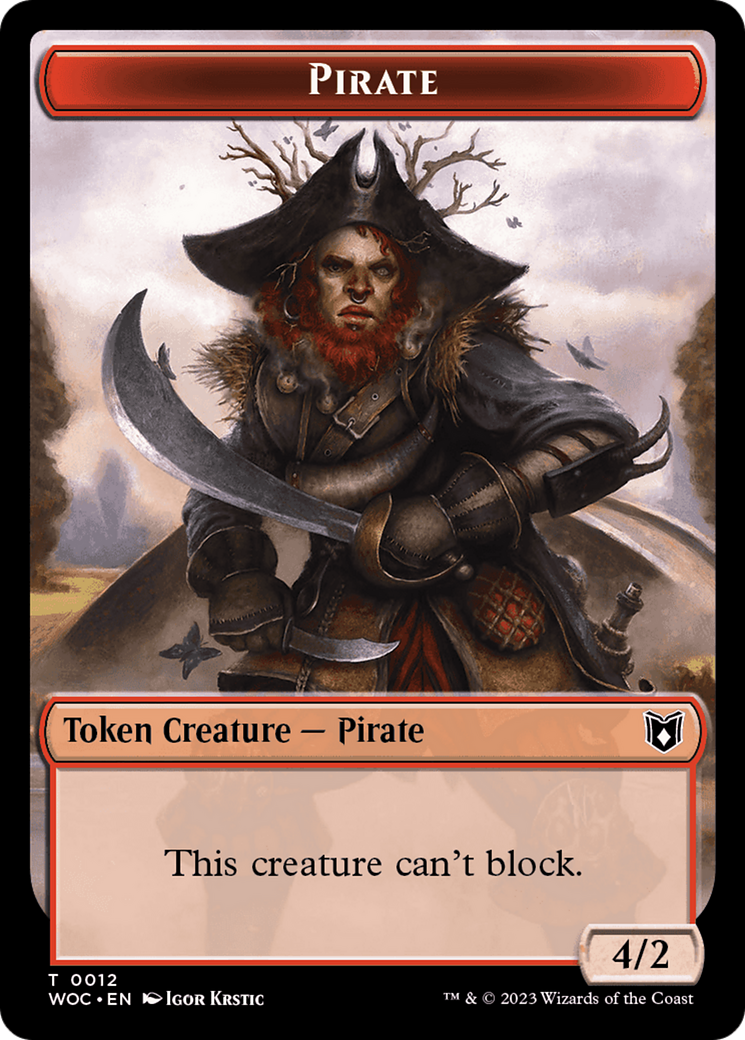 Pirate // Human Double-Sided Token [Wilds of Eldraine Commander Tokens] | L.A. Mood Comics and Games