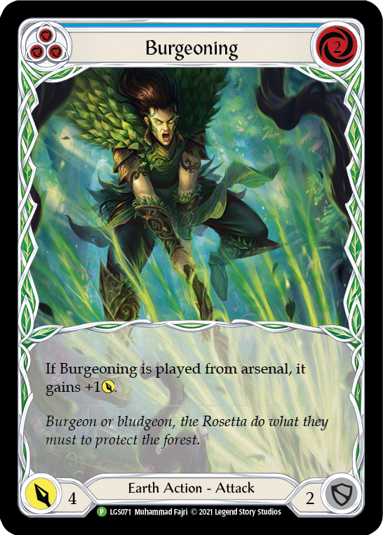 Burgeoning (Blue) [LGS071] (Promo)  Rainbow Foil | L.A. Mood Comics and Games