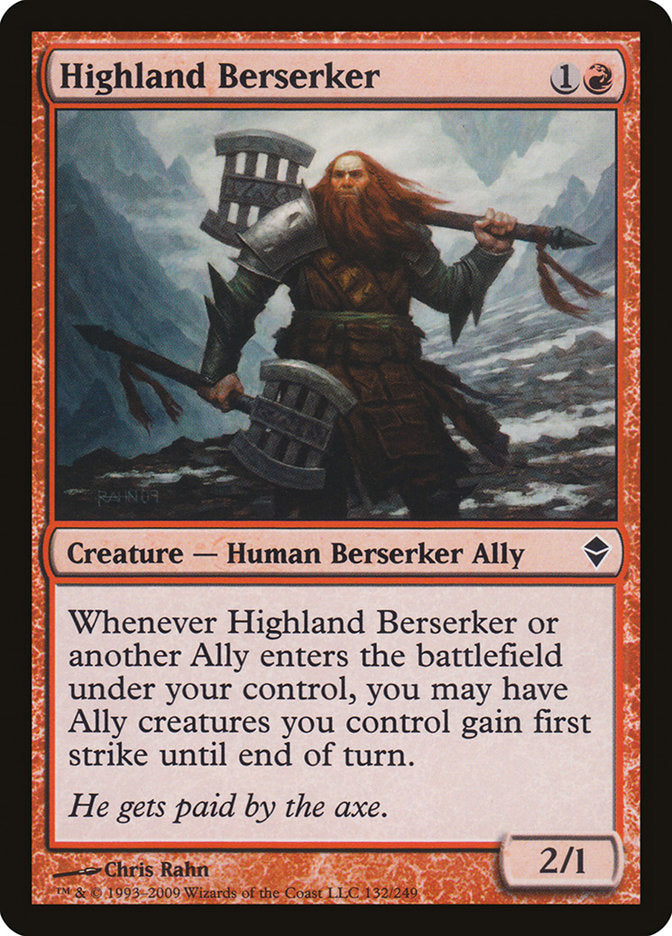 Highland Berserker [Zendikar] | L.A. Mood Comics and Games