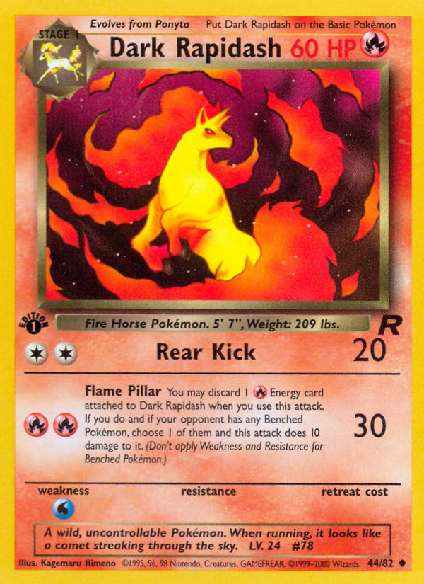 Dark Rapidash (44/82) [Team Rocket 1st Edition] | L.A. Mood Comics and Games