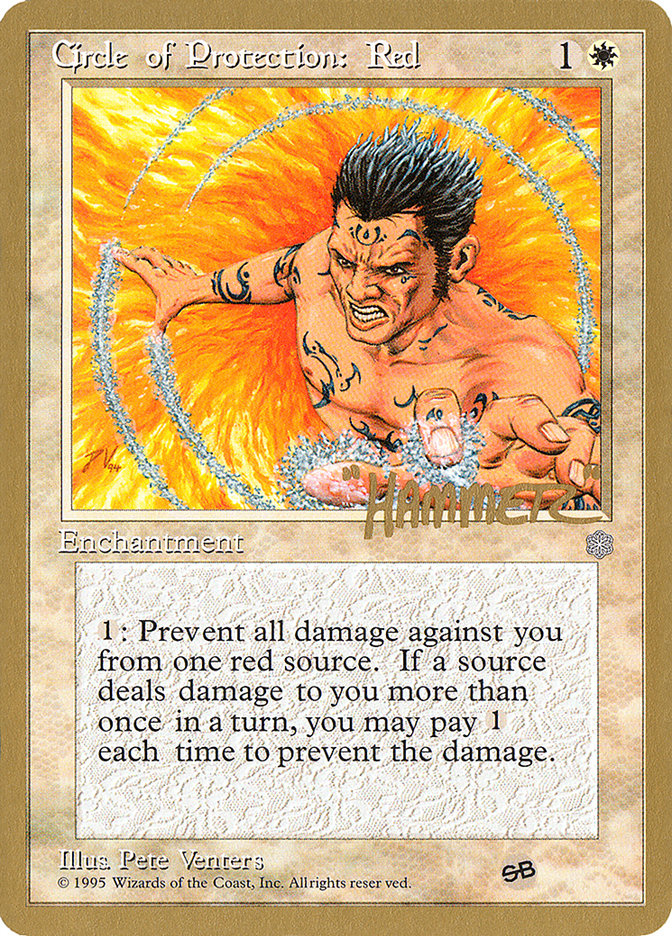 Circle of Protection: Red (Shawn "Hammer" Regnier) (SB) [Pro Tour Collector Set] | L.A. Mood Comics and Games