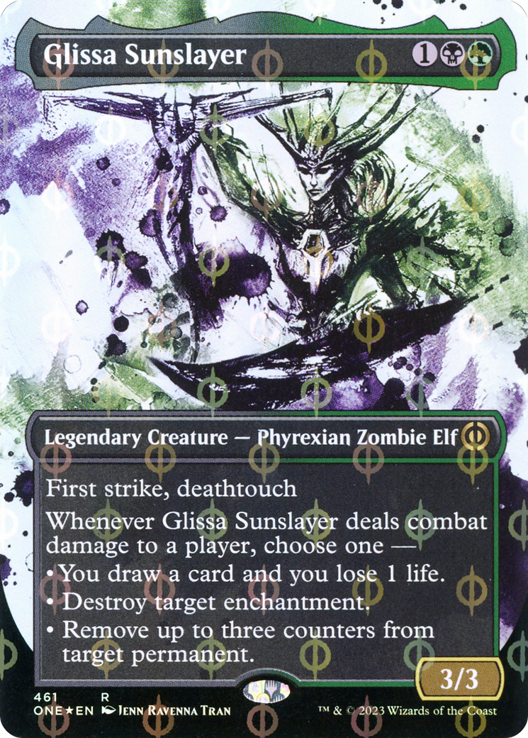 Glissa Sunslayer (Borderless Ichor Step-and-Compleat Foil) [Phyrexia: All Will Be One] | L.A. Mood Comics and Games