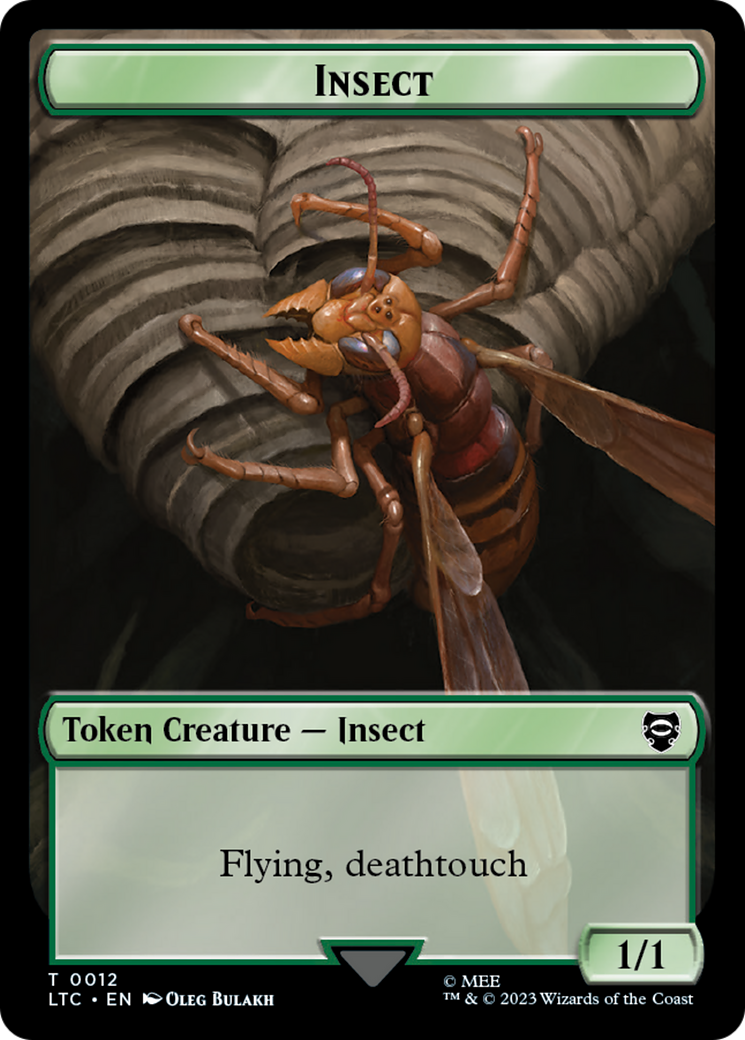 Elf Warrior // Insect Double Sided Token [The Lord of the Rings: Tales of Middle-Earth Commander Tokens] | L.A. Mood Comics and Games