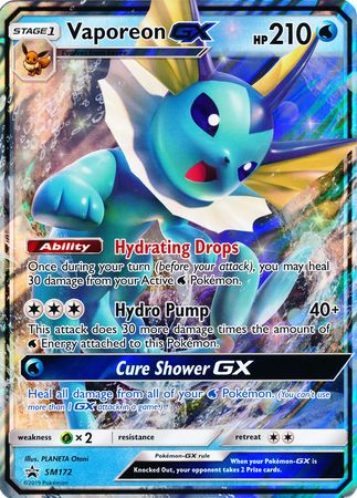 Vaporeon GX (SM172) (Jumbo Card) [Sun & Moon: Black Star Promos] | L.A. Mood Comics and Games