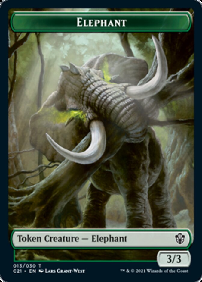 Frog Lizard // Elephant Double-Sided Token [Commander 2021 Tokens] | L.A. Mood Comics and Games