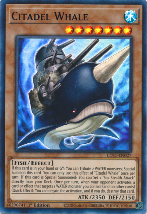 Citadel Whale (Blue) [LDS1-EN027] Ultra Rare | L.A. Mood Comics and Games