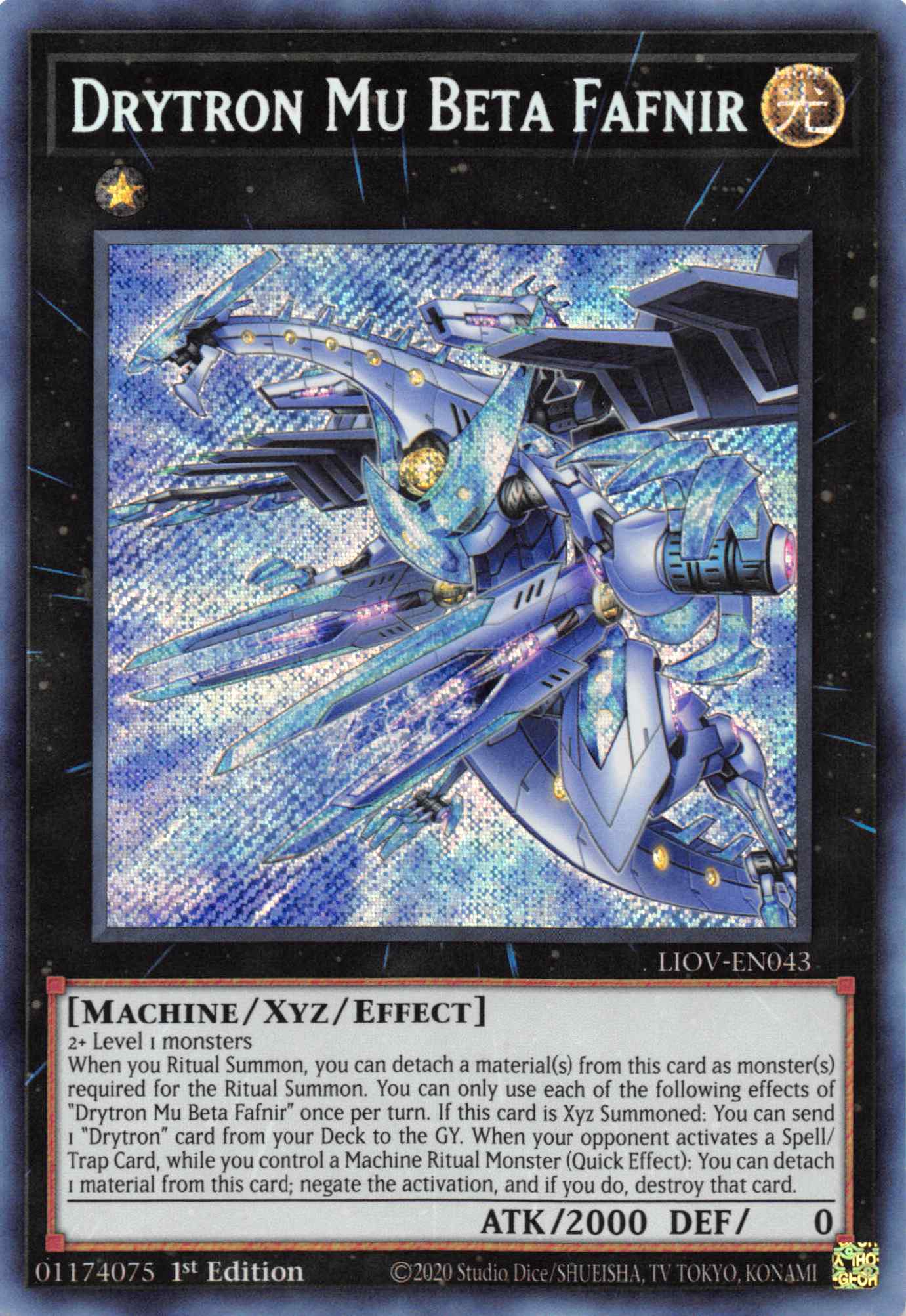 Drytron Mu Beta Fafnir [LIOV-EN043] Secret Rare | L.A. Mood Comics and Games
