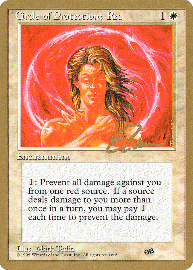 Circle of Protection: Red (Eric Tam) (SB) [Pro Tour Collector Set] | L.A. Mood Comics and Games