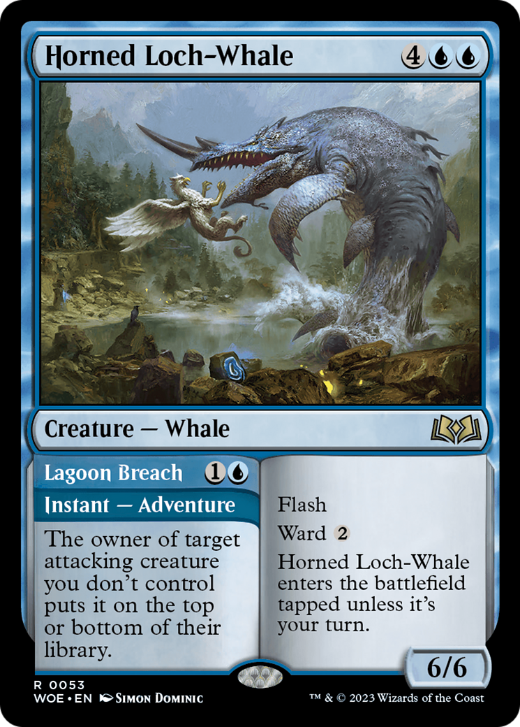 Horned Loch-Whale // Lagoon Breach [Wilds of Eldraine] | L.A. Mood Comics and Games