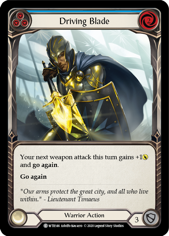 Driving Blade (Blue) [U-WTR146] (Welcome to Rathe Unlimited)  Unlimited Rainbow Foil | L.A. Mood Comics and Games