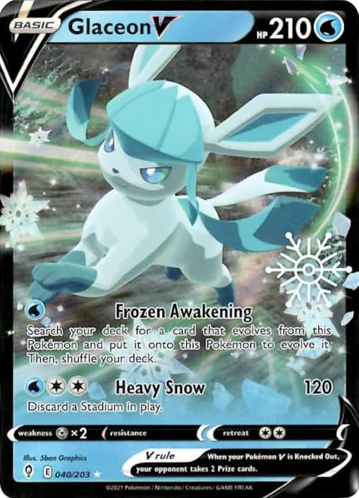 Glaceon V (040/203) (Holiday Calendar) [Sword & Shield: Evolving Skies] | L.A. Mood Comics and Games