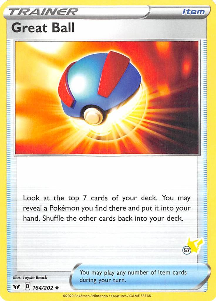 Great Ball (164/202) (Pikachu Stamp #57) [Battle Academy 2022] | L.A. Mood Comics and Games