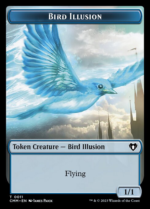 Zombie (0019) // Bird Illusion Double-Sided Token [Commander Masters Tokens] | L.A. Mood Comics and Games