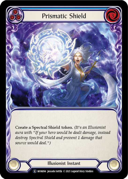 Prismatic Shield (Blue) [U-MON094-RF] (Monarch Unlimited)  Unlimited Rainbow Foil | L.A. Mood Comics and Games