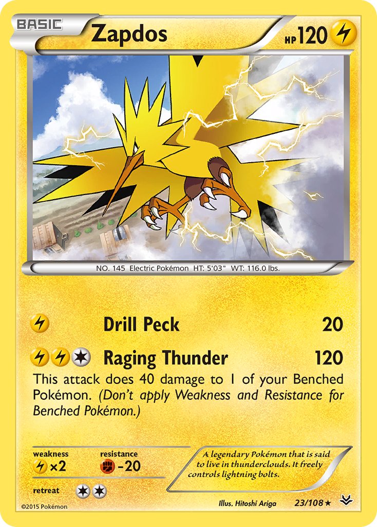 Zapdos(23/108) (Theme Deck Exclusive) [XY: Roaring Skies] | L.A. Mood Comics and Games