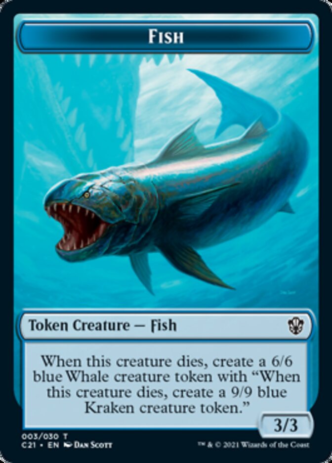 Beast (010) // Fish Double-Sided Token [Commander 2021 Tokens] | L.A. Mood Comics and Games