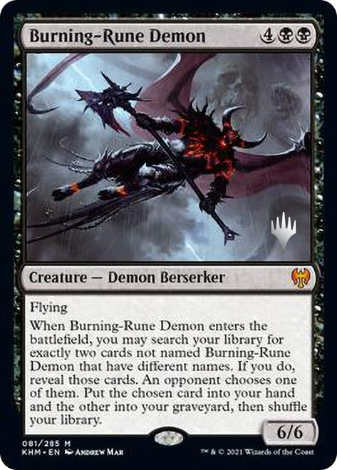 Burning-Rune Demon (Promo Pack) [Kaldheim Promos] | L.A. Mood Comics and Games