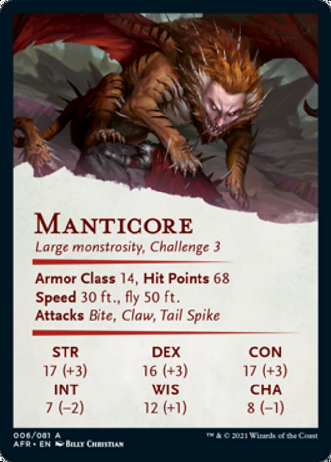 Manticore Art Card [Dungeons & Dragons: Adventures in the Forgotten Realms Art Series] | L.A. Mood Comics and Games