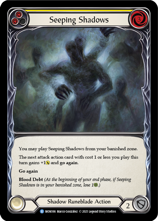Seeping Shadows (Yellow) [MON166-RF] (Monarch)  1st Edition Rainbow Foil | L.A. Mood Comics and Games